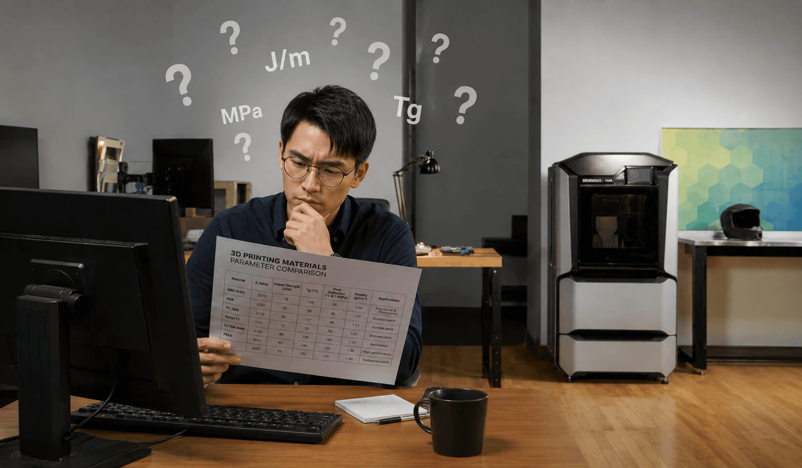 3D列印材料怎麼選?5分鐘看懂參數表! 通業技研整理的3D列印材料參數表與拉伸強度對比指南