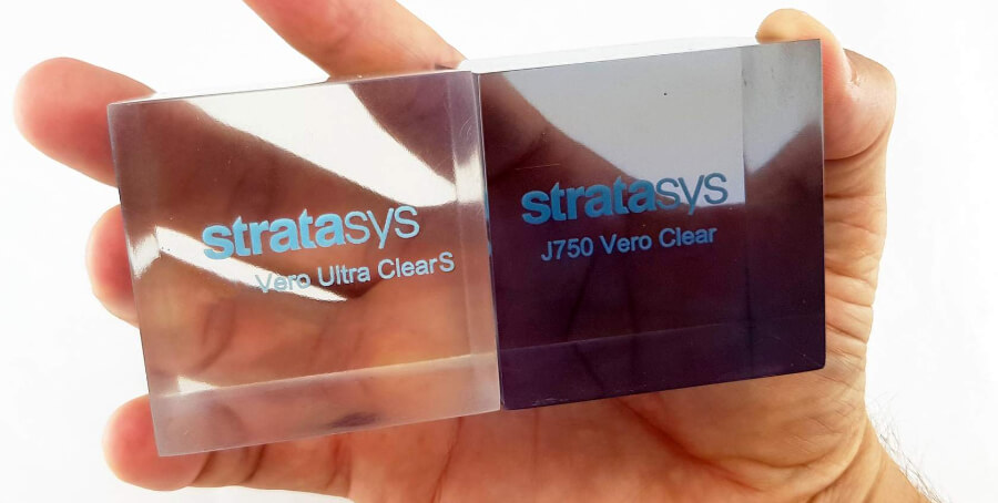 Stratasys VeroClear與VeroUltraClearS透明度比較